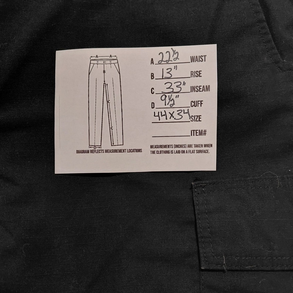 Black Tactical Cargo Pants Mens Size 44X34 Combat‎ Utility EMT Horace Small Army - Picture 13 of 13